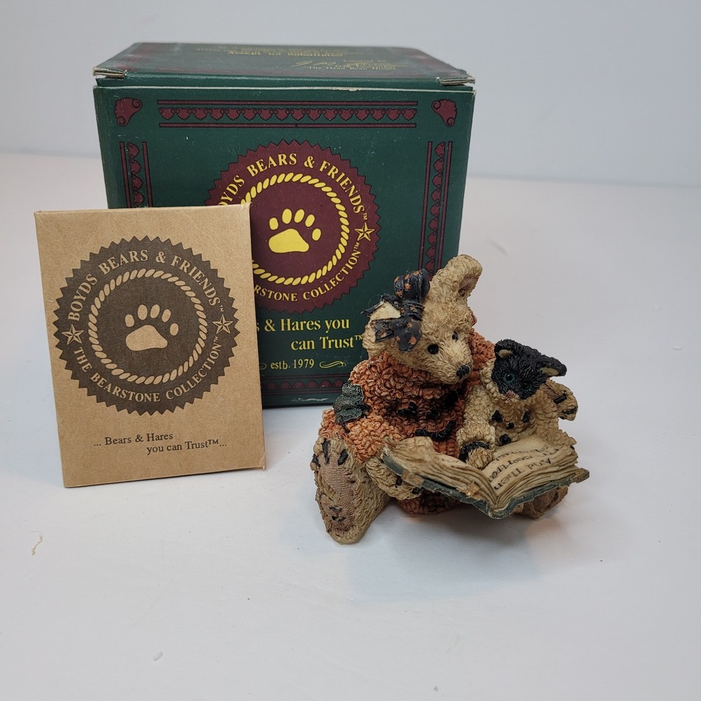 Boyds Bears Vintage 1993 AGATHA & SHELLY SCARDY CAT‎ with Box Style 2246